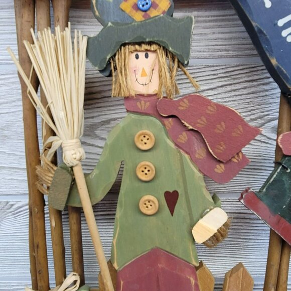 Welcome Harvest Fall Scarecrow Wall Hanging Decor‎ Crow Bird House Pumpkin READ - Picture 4 of 7